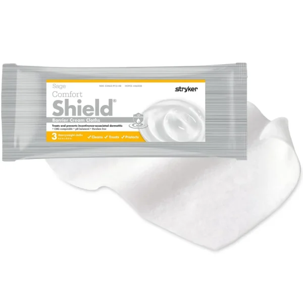 Sage Comfort Shield Barrier Cream Cloths, 3 Wipes/Pkt (7503)