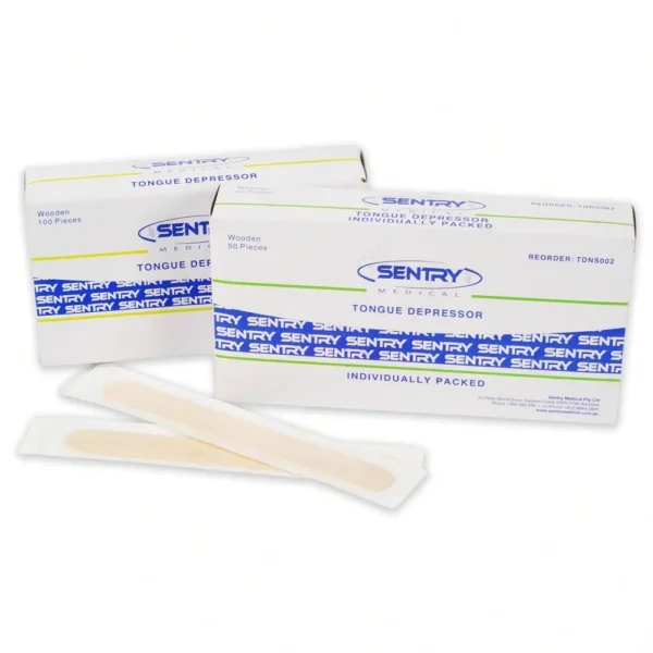Sentry Medical Tongue Depressor Wooden Individually Wrapped, Box of 50 (TDNS002)