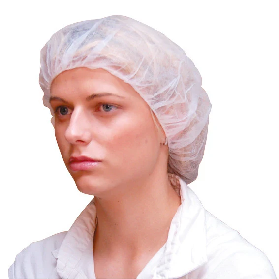 2026-03-01-69a3de1b07088.webp Disposable Bouffant Hairnet Cap, White, Nonwoven, Latex Free, 21 inches, 18gsm, 100 per Dispenser Box - Image 1