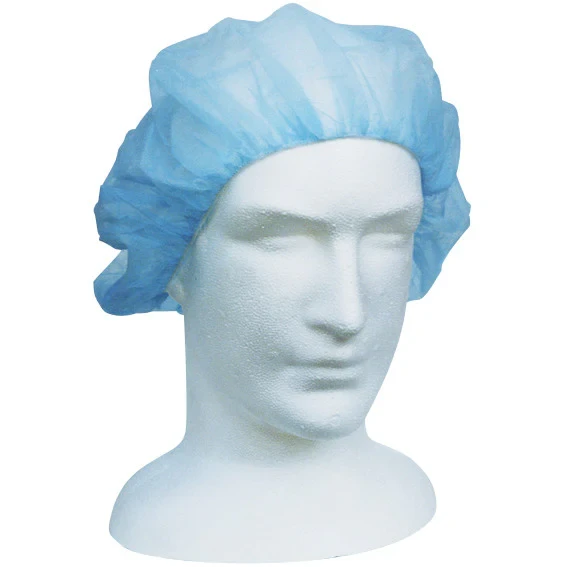 2026-03-01-69a3e7aa8bba9.webp Disposable Bouffant Hairnet Cap, Blue, Nonwoven, Latex Free, Double Elastic, 21 inches, 1000 per Carton - Image 1