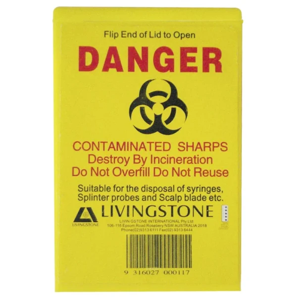 Sharps Disposal Safes, Polypropylene 90ml, Rectangle Yellow - Each