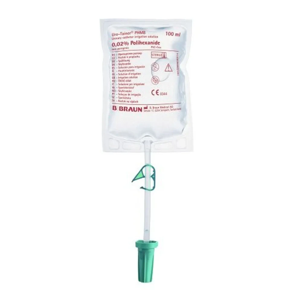 2026-03-02-69a5c7da5475a.webp B. Braun Uro-Tainer Phmb Polihexanide 0.02% INT 100mL (FB99965) - Catheter Decolonization (removal of bacteria) - Image 1
