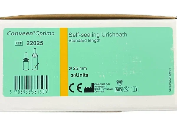 Coloplast Conveen Optima Urisheath Cath Self-Sealing 25Mm Standard Non Latex 22025 - Box of 30