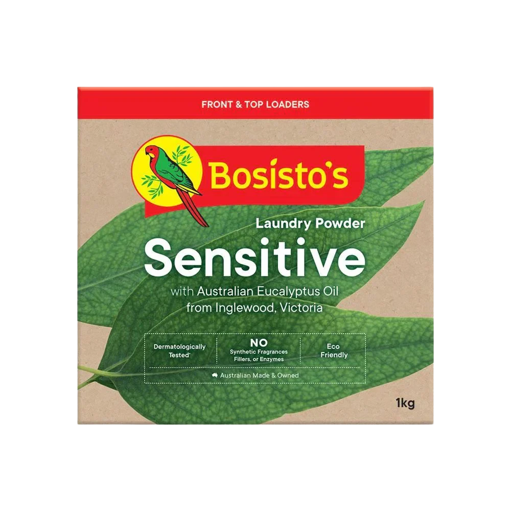 2026-03-05-69a87af685d37.webp Bosisto's Sensitive Laundry Powder 1kg (201) - Image 1