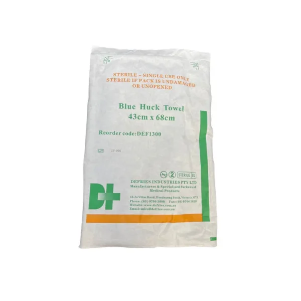 Drape 40cmx68cm Huck Towel Blue Sterile - Each