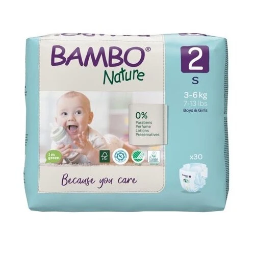2026-03-05-69a88c3688861.webp Bambo Nature Nappies Size 2 Mini 3 - 6KG Pack of 30's - Image 1