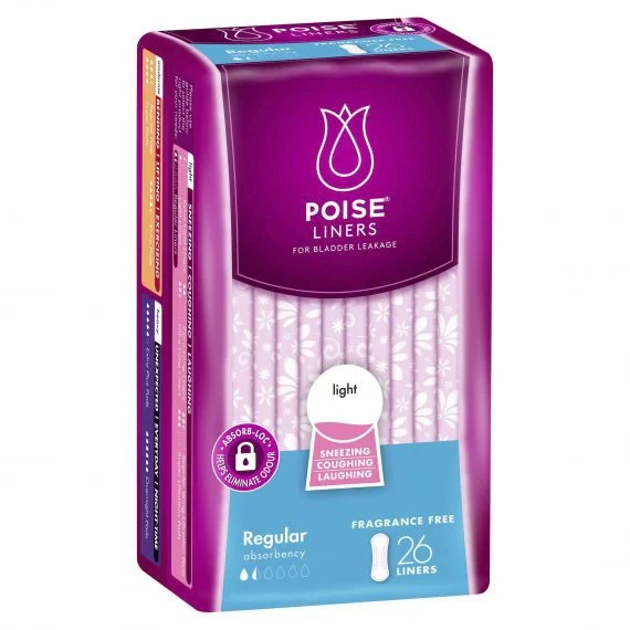 2026-03-10-69aeebce83256.webp Poise Liners Regular Female 19-25cm, White, 50mL (91853) - Image 1