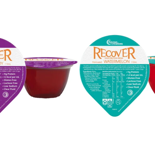 Flavour Creations Recover Protein Drink Flavoured 110mL, Box of 36 (Wildberry / Watermelon)