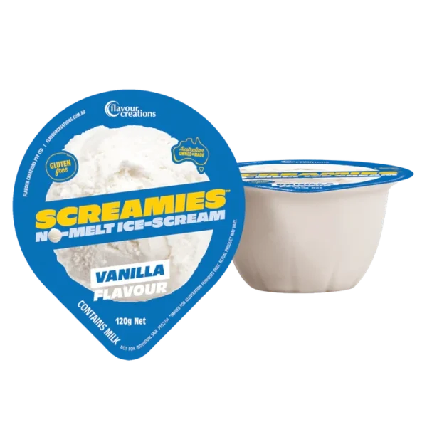 Flavour Creations Screamies No Melt Ice Cream 120gm Cup, Box of 36 - All Flavours