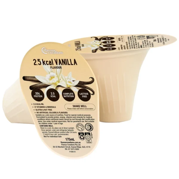Flavour Creations Lactose Free Vanilla Nutritionally Complete 2.5Kcal 175mL, Box of 24 (NC VAN LF)
