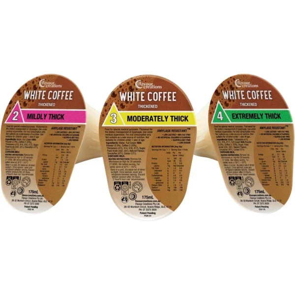 Flavour Creations White Coffee Thickened Drink 175mL, Box of 24 - All Types
