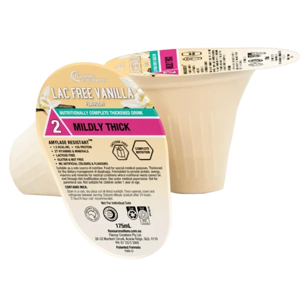 Flavour Creations Lactose Free Vanilla Thickened Supplement 175mL, Box of 24 - All Types