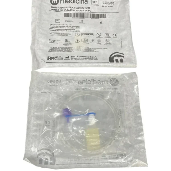 Medicina 8CH ENFit Polyurethane Nasogastric Feeding Tube, Sterile, 40cm-120cm