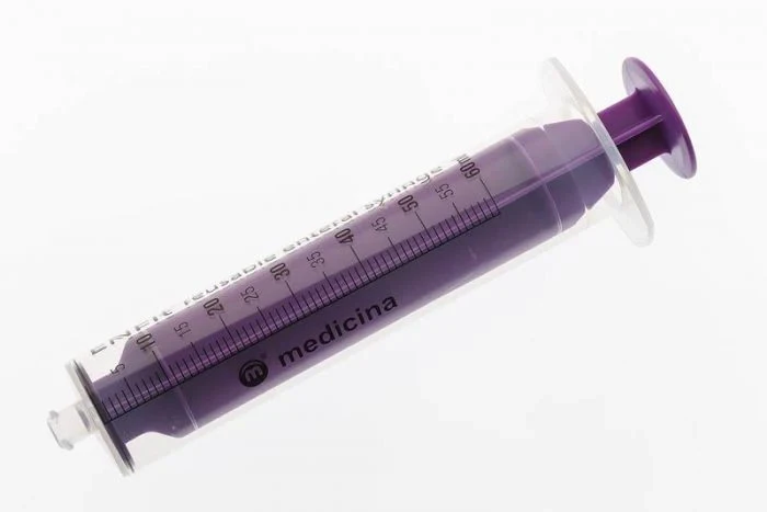 2026-03-11-69b1332cc768b.webp Medicina Syringe Enteral Enfit 60ml Purple Reusable Purple LHE60 - Box of 60 - Image 1
