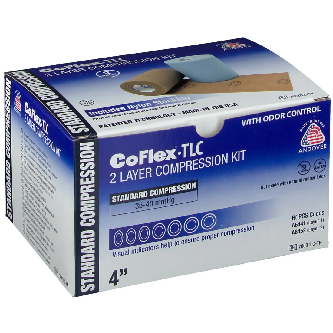 2026-03-13-69b2fd9795f55.webp CoFlex TLC Two Layer Compression Bandage Kit Boot Wraps, Blue Foam, Box of 1 Kit - All Sizes - Image 1