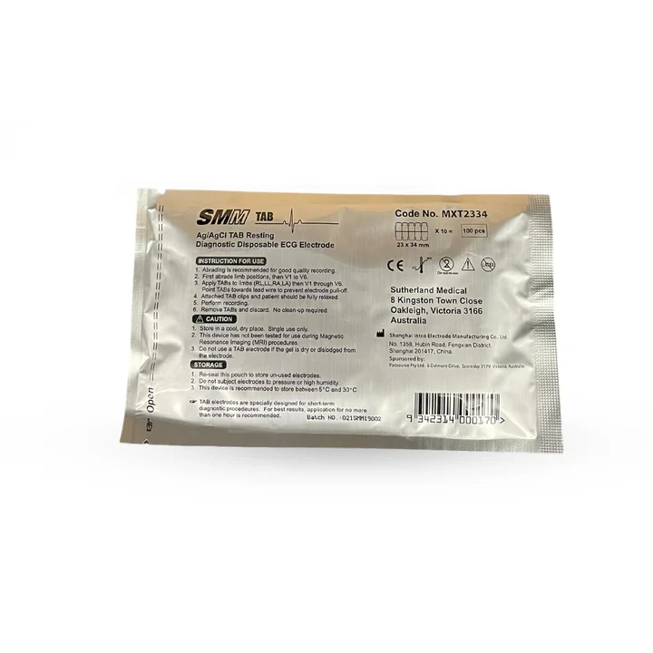 2026-03-13-69b30606ca021.webp MediMax Resting Tab Electrodes Global ECG 23mm x 34mm, Box of 500pcs (MXT2334) - Image 1