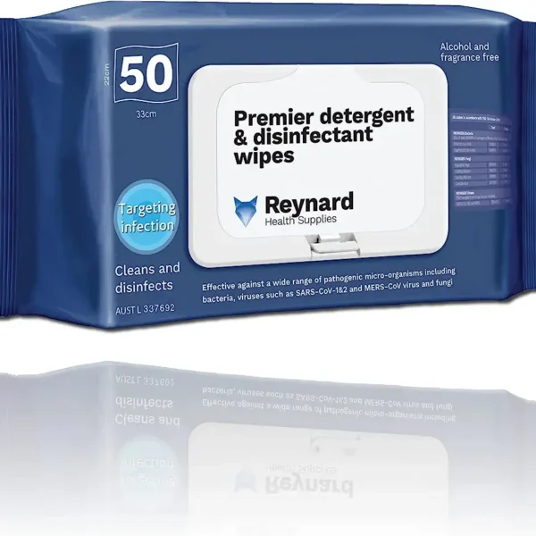 Reynard Premier Detergent & Disinfectant Wipes, Kill SARS-CoV-1&2 in 30 secs (RHS216)