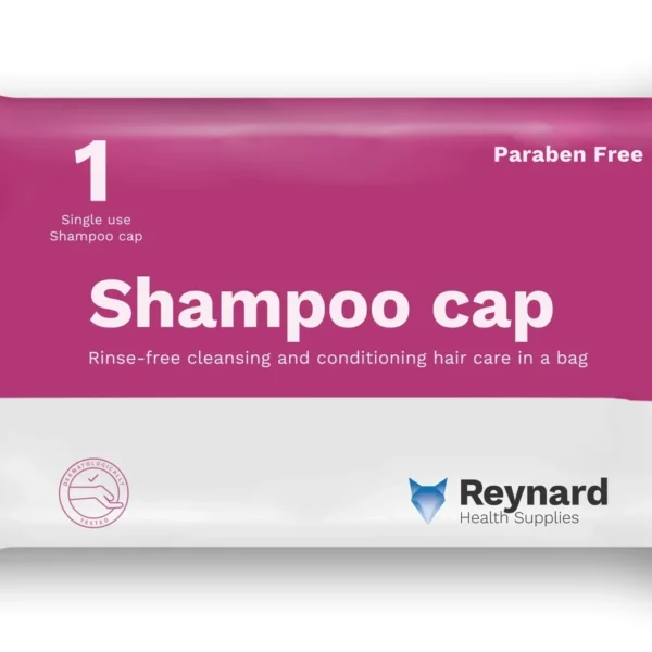 Reynard Rinse-Free Hair Wash Shampoo Cap, Individually Wrapped, White (RHS104)