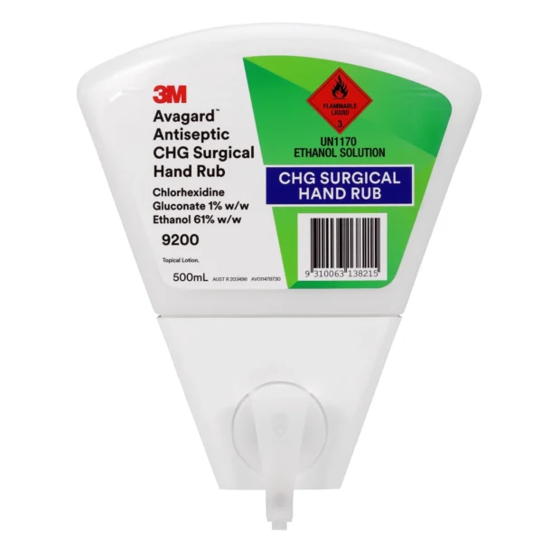 3M Avagard Antiseptic CHG Surgical Hand Rub 500mL, Box of 8 (9200)