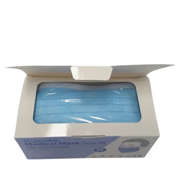 Disposable Face Mask Ear Loop, 3Ply Blue, 50 pcs/box, 40 Box/Carton (2000pcs)