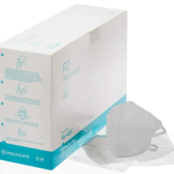 Multigate P2 Surgical Respirator, Level 3, Folded, Head Loops, 1080pcs / Ctn (54-406C)