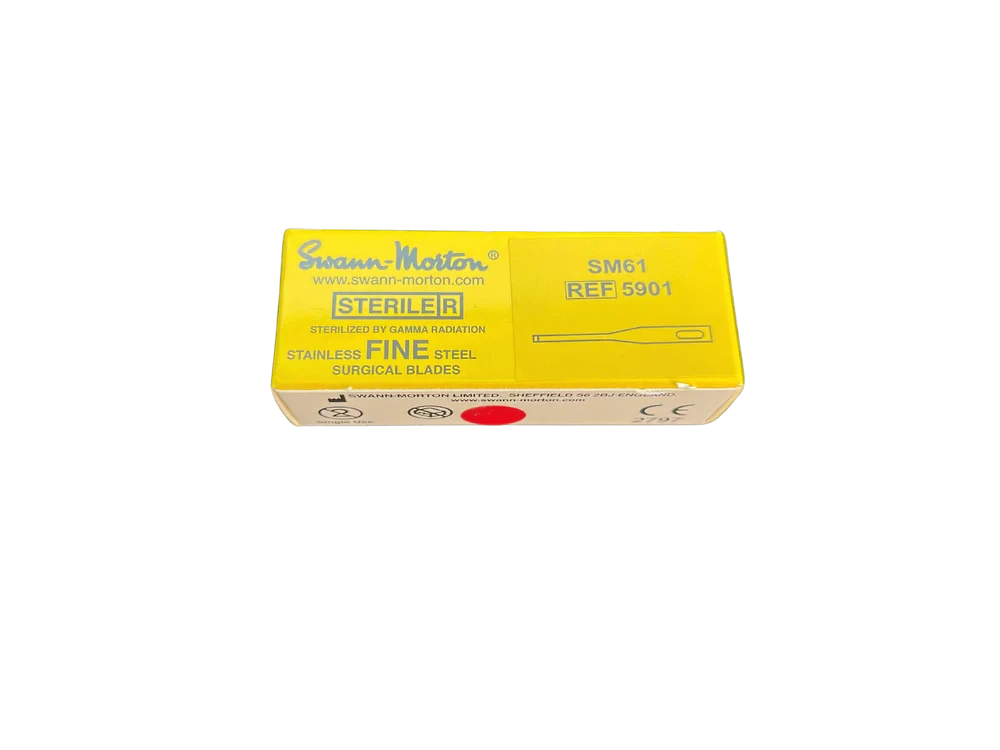 2026-03-14-69b4736359ac3.webp Swann-Morton Scalpel Fine Blade Stainless Steel, Box of 25 (5901) - Image 1