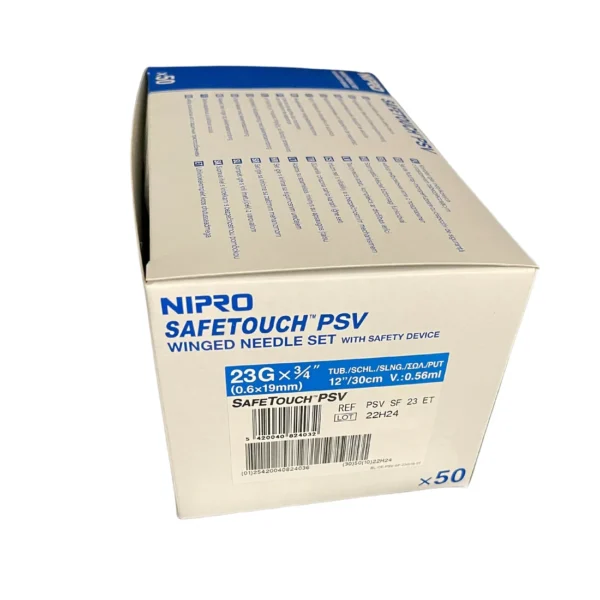 Nipro Safetouch Winged Needle Set With 30cm Tube, 23G , 25G - Box of 50