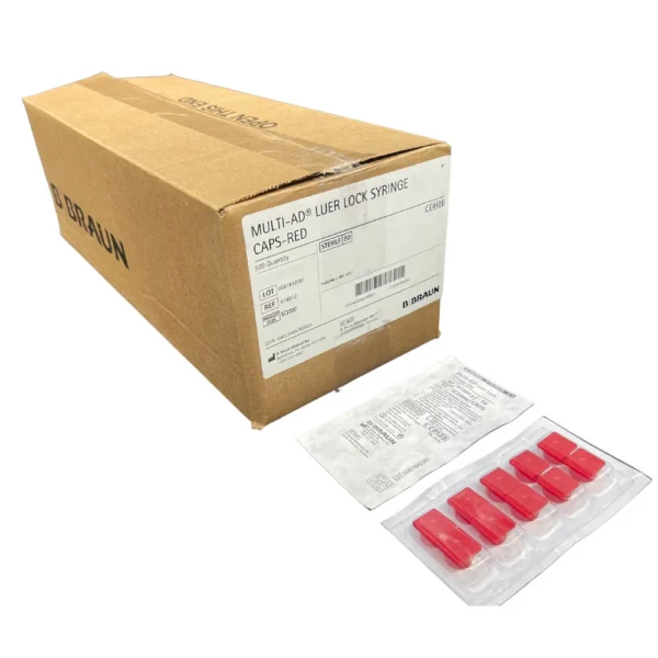 B. Braun Multi-Ad Syringe Luer Lock Cap - Red (418012)
