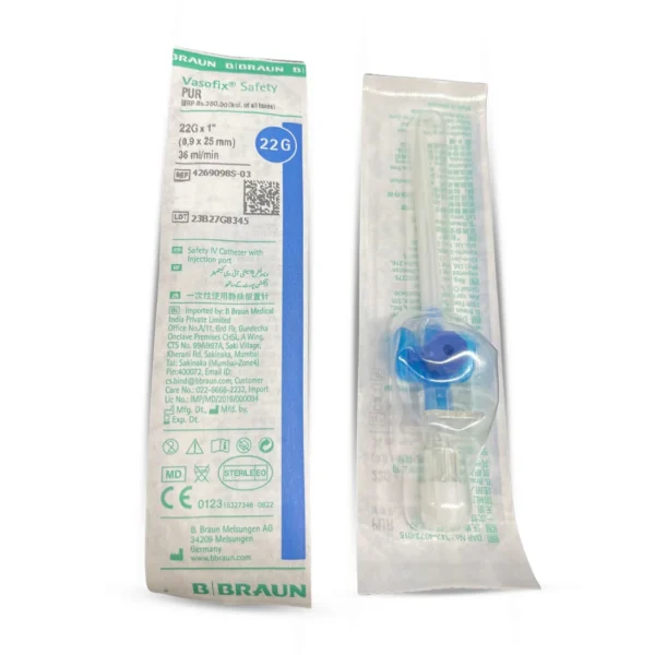 B. Braun Vasofix Safety 22G x 1" (25mm) IV Cannula PUR Uni Bevel (4269098S-03)