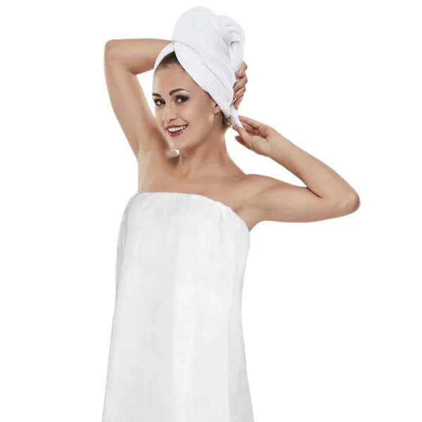 DISPOSABLE White BODY WRAP GOWN, 10pcs/pkt - carton of 10 packs