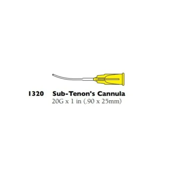 Hurricane Medical Sub-Tenon's Cannula Needles, 20G x 1", Box of 10 (1320)