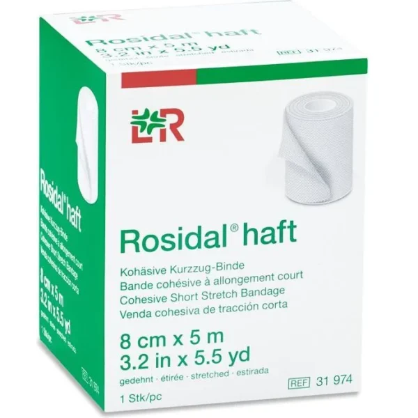 Rosidal Haft Cohesive Short-Stretch Bandage, Box of 1 (8cm x 5m / 10cm x 5m)