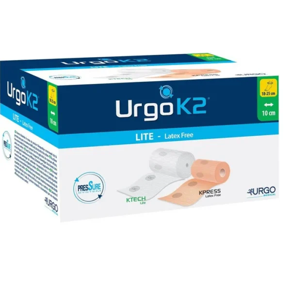 Urgo K2 Compression Bandage Light 18-25cm/10cm 2 Layer Latex Free - Each