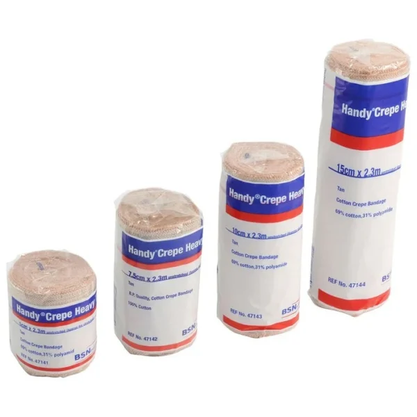 Bandage Handycrepe Heavy Weight Tan 2.3 Metres, Box of 12 - All Sizes