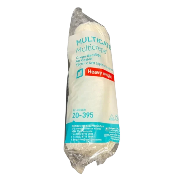 Multigate Multicrep Crepe Bandage All Cotton 15cmx4mtr (Stretched) Heavy Weight (20-395) - Box of 5
